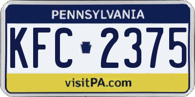 PA license plate KFC2375