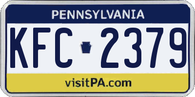 PA license plate KFC2379