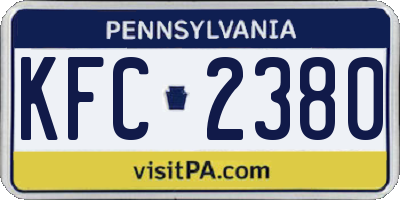 PA license plate KFC2380
