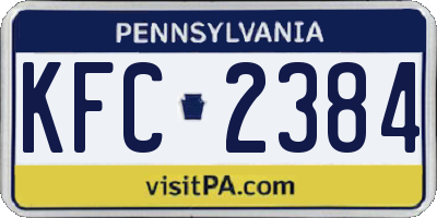 PA license plate KFC2384