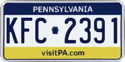 PA license plate KFC2391