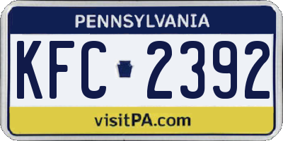 PA license plate KFC2392