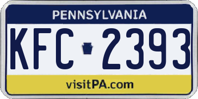 PA license plate KFC2393