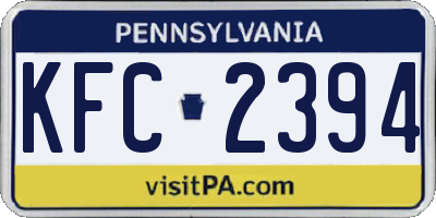 PA license plate KFC2394