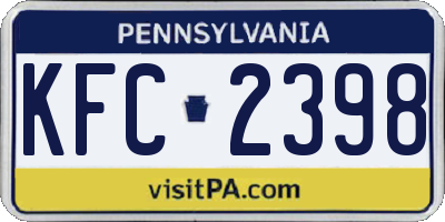PA license plate KFC2398