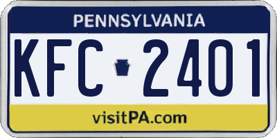PA license plate KFC2401