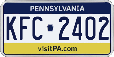 PA license plate KFC2402