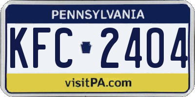 PA license plate KFC2404