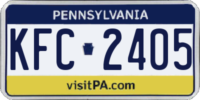 PA license plate KFC2405