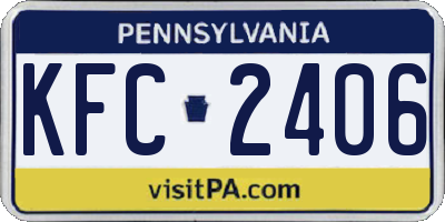 PA license plate KFC2406