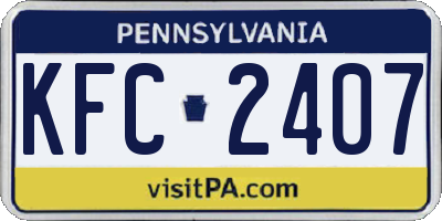 PA license plate KFC2407