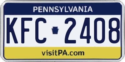 PA license plate KFC2408