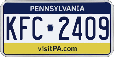 PA license plate KFC2409