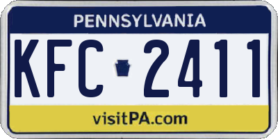PA license plate KFC2411