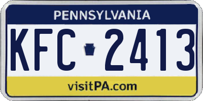 PA license plate KFC2413