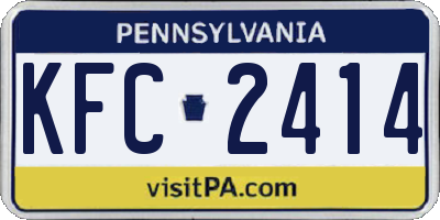 PA license plate KFC2414