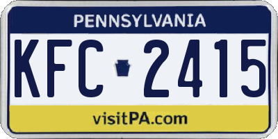 PA license plate KFC2415