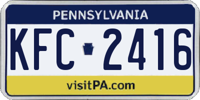 PA license plate KFC2416