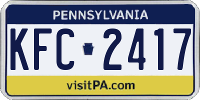 PA license plate KFC2417