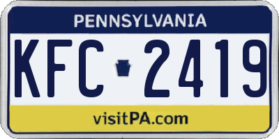 PA license plate KFC2419
