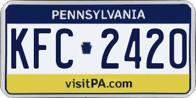 PA license plate KFC2420