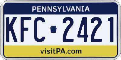 PA license plate KFC2421