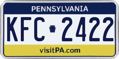 PA license plate KFC2422