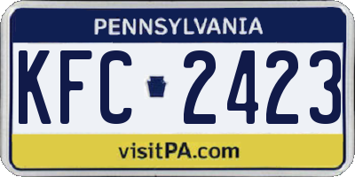PA license plate KFC2423