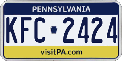 PA license plate KFC2424