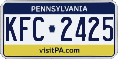 PA license plate KFC2425
