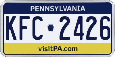 PA license plate KFC2426
