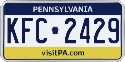 PA license plate KFC2429