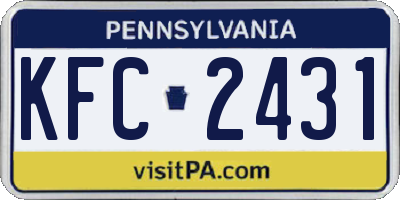 PA license plate KFC2431