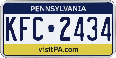 PA license plate KFC2434
