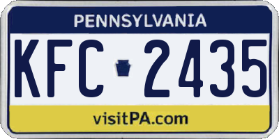 PA license plate KFC2435