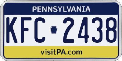 PA license plate KFC2438