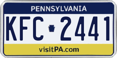 PA license plate KFC2441