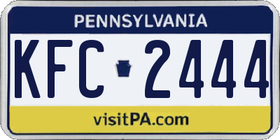 PA license plate KFC2444