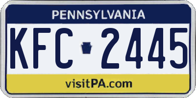 PA license plate KFC2445