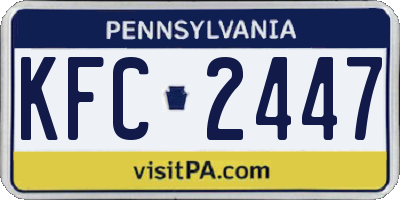 PA license plate KFC2447