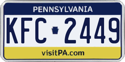 PA license plate KFC2449