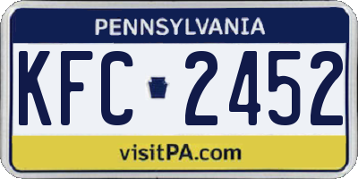 PA license plate KFC2452