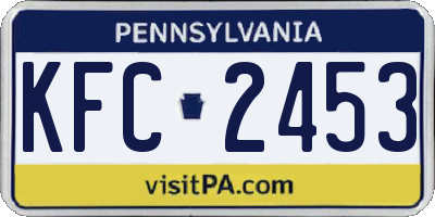 PA license plate KFC2453