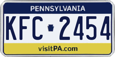 PA license plate KFC2454
