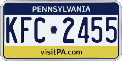 PA license plate KFC2455