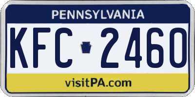 PA license plate KFC2460
