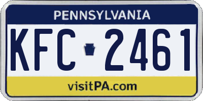 PA license plate KFC2461