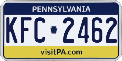 PA license plate KFC2462