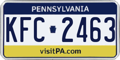 PA license plate KFC2463