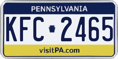 PA license plate KFC2465